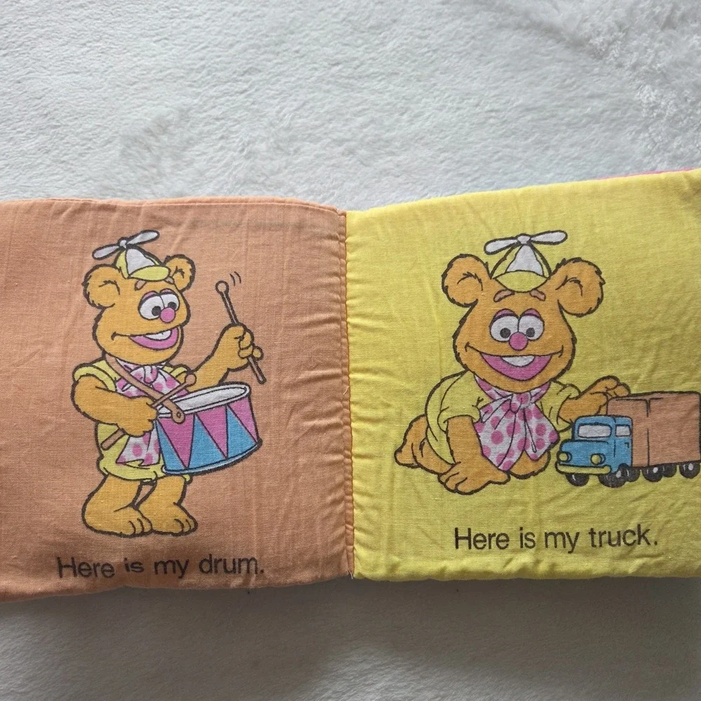 Vintage 1980s‎ Soft Cloth Childrens Interactive Books Lot Of Two Muppets Animals